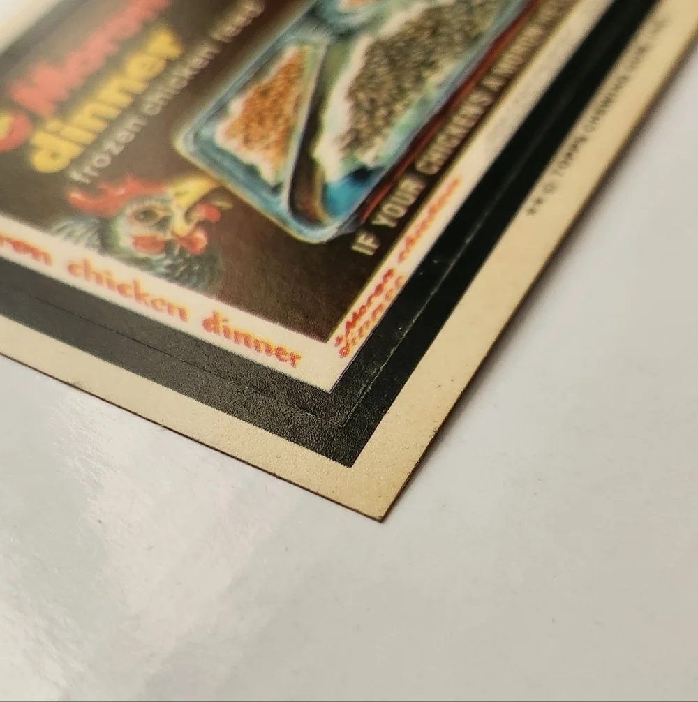 Vintage 1974 Topps Wacky Packages Moron Chicken Dinner Sticker Card 11th Series